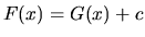 $F(x) = G(x) + c$