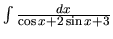 $\int \frac{dx}{\cos x + 2 \sin x + 3}$