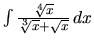 $\int\frac{\sqrt[4]{x}}{\sqrt[3]{x} + \sqrt{x}}\,dx$