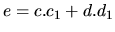 $e = c.c_{1} + d.d_{1}$