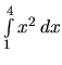 $\int\limits_1^4 x^2\,dx$