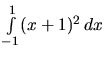 $\int\limits_{-1}^{1} (x+1)^2\,dx$