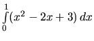 $\int\limits_{0}^{1} (x^2-2x+3)\,dx$