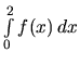 $\int\limits_0^2 f(x)\,dx$