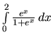 $\int\limits_{0}^{2} \frac{e^x}{1+e^x}\,dx$