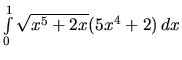 $\int\limits_{0}^{1} \sqrt{x^5+2x}(5x^4+2)\,dx$