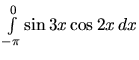 $\int\limits_{-\pi}^{0} \sin 3x \cos 2x\,dx$