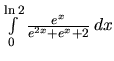$\int\limits_{0}^{\ln 2} \frac{e^x}{e^{2x}+e^x+2}\,dx$