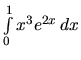 $\int\limits_{0}^{1} x^3 e^{2x}\,dx$