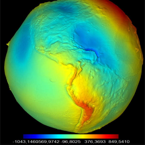 3D vizualizácia geoidu